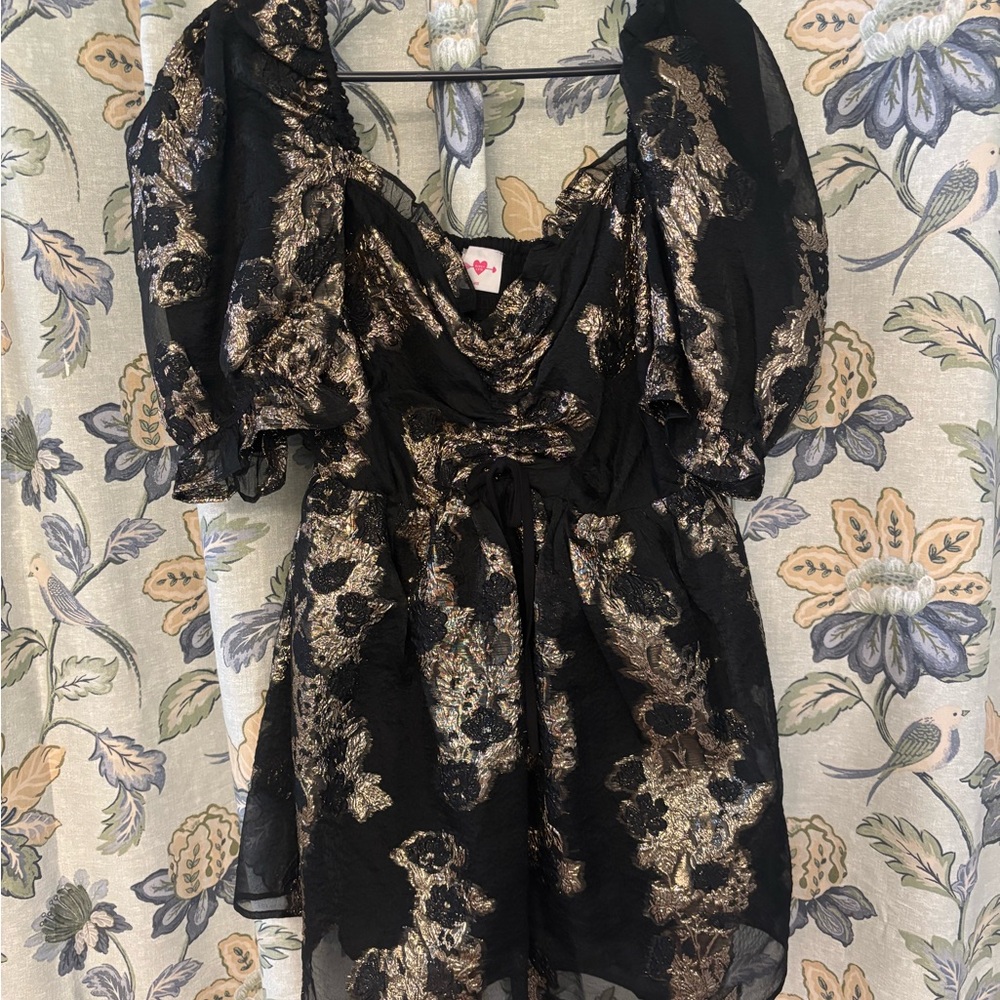 Buddy Love Black and Gold Mini Dress